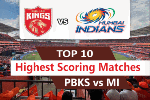 highest scoring matches between pbks vs mi